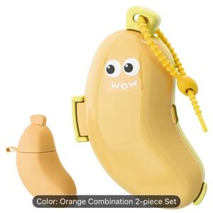 Banana shaped toothbrush and toothpaste holder set - Yellow